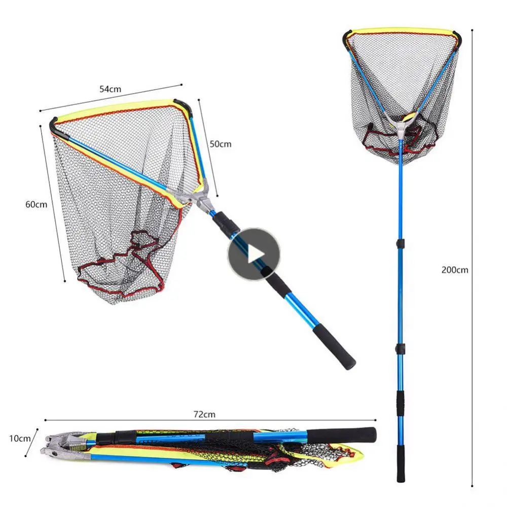 

Large Triangular Network Ultralight Aluminum Alloy Handle Fishing Nets High Strength Quick Folding Network Reading Portable