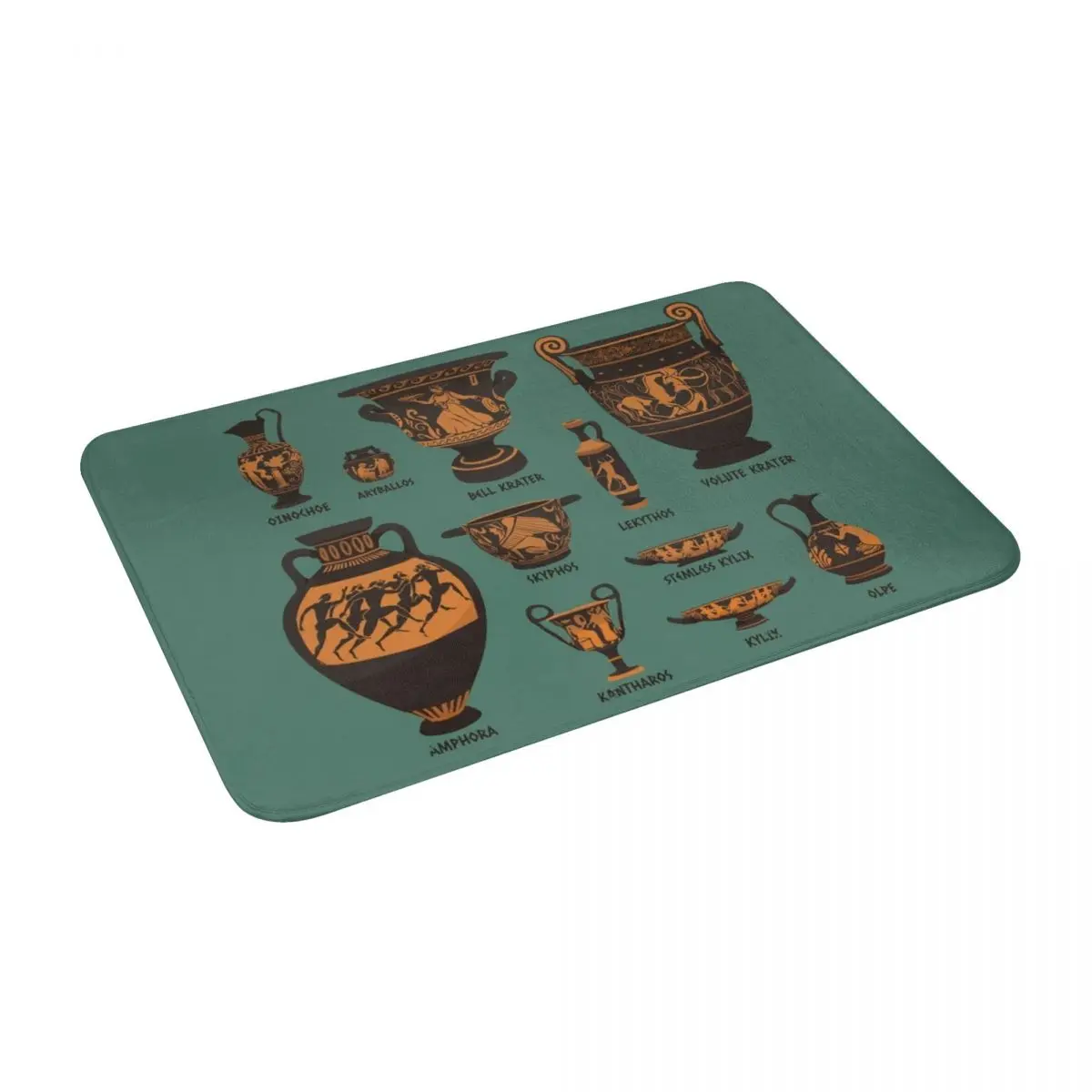 Bath Mat Ancient Greek Pottery Decor 3D Rug Carpet Doormat Non-slip Entrance Living Room Home Kitchen Durable Bathroom Equipment | Дом и сад