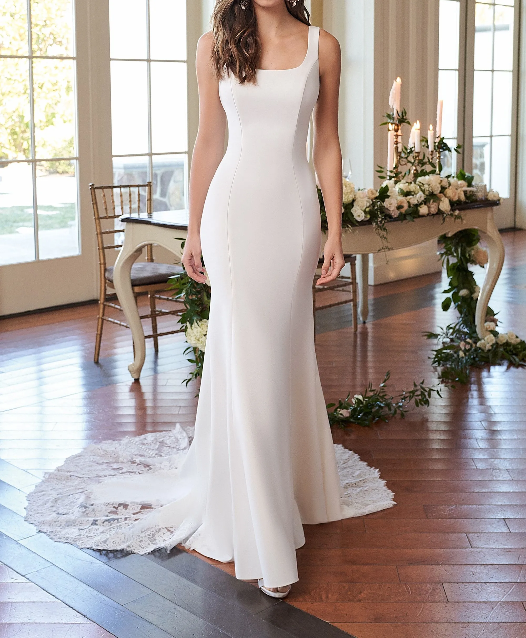 

Autumn 2023 Long Sleeve Emroidered Mermaid Tulle Bridal Wedding Dress WHW-204