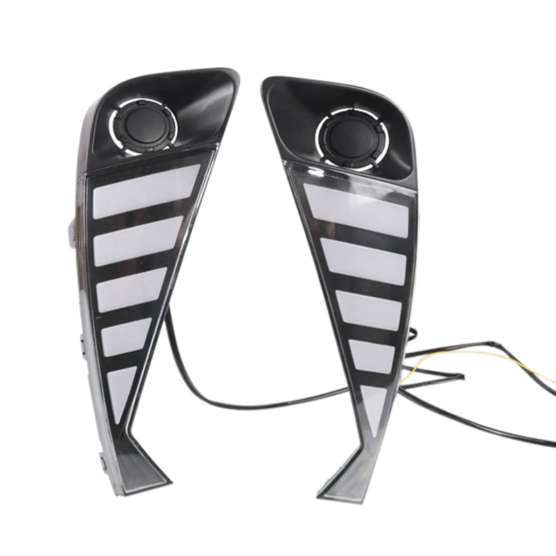 Автомобильные светодиодные фонари DRL с желтым сигналом противотуманные фары