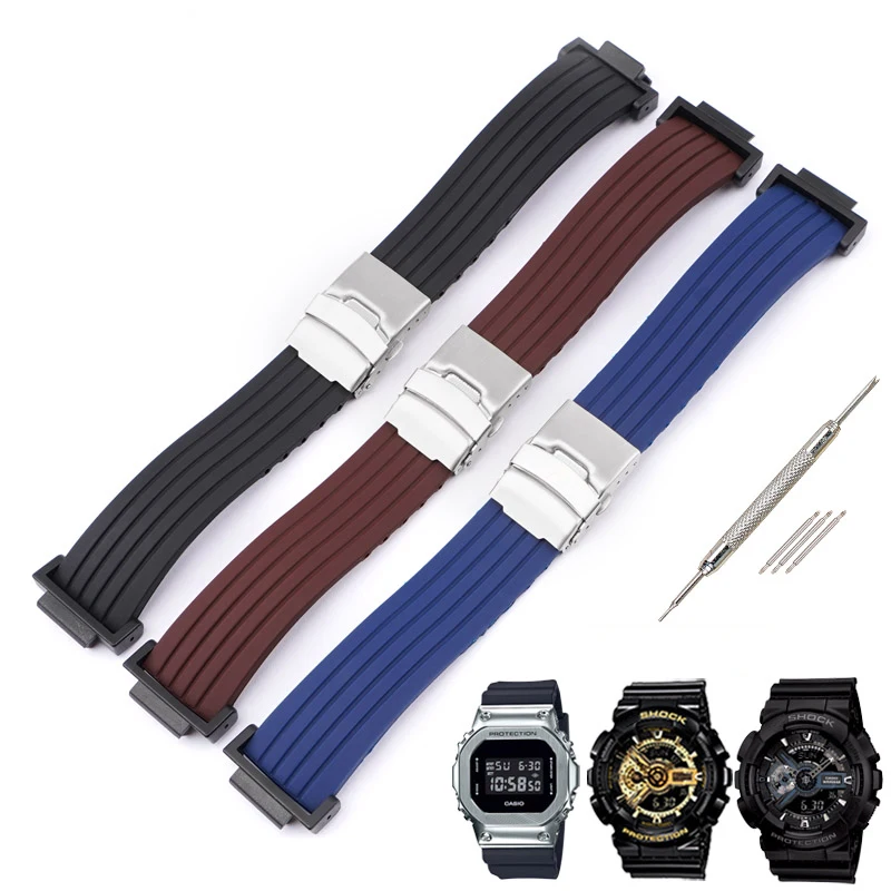 

Silicone Watchband For Casio G-SHOCK GA110 100 120 GA2100 DW5600 6900 GW-M5610 Retrofit Connector Rubber Sport Waterproof Strap