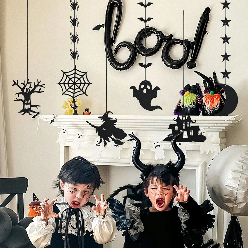 Набор Украшений Для Хэллоуина С Баннерами Из Искусственных Цветов И Подвесной
