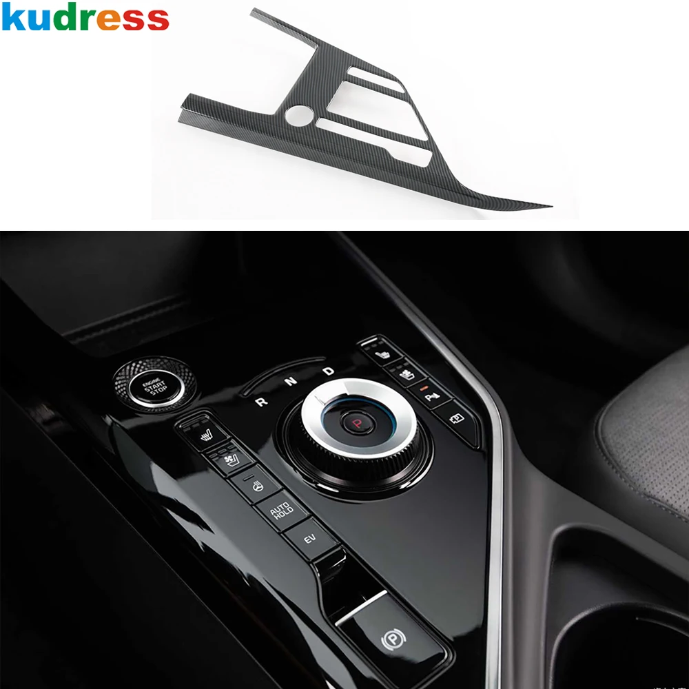 

Автомобильная консоль коробка переключения передач Панель крышка отделка для Kia Niro 2022 2023 углеродное волокно украшение интерьер молдинг акс...
