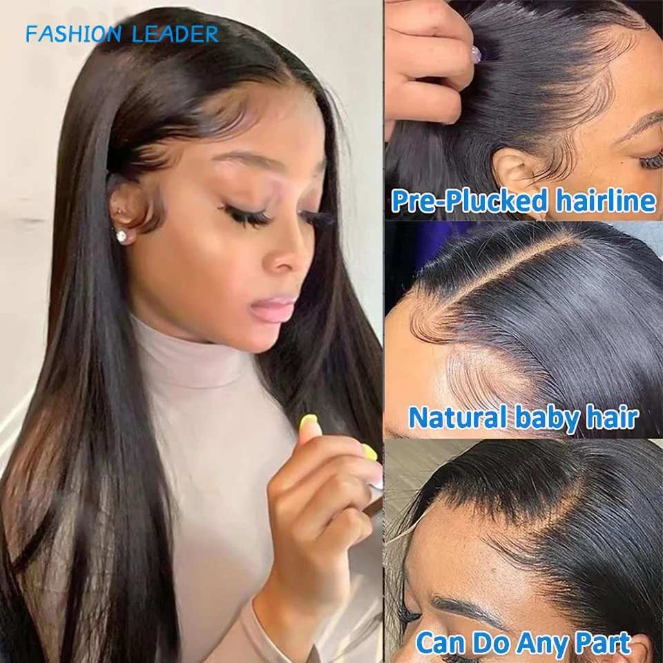 Straight Lace Front  Wig Brazilian Remy 13x4 Lace Frontal Human Hair Wigs For Black Women Pre Plucked 4X4 Lace Closure Wig