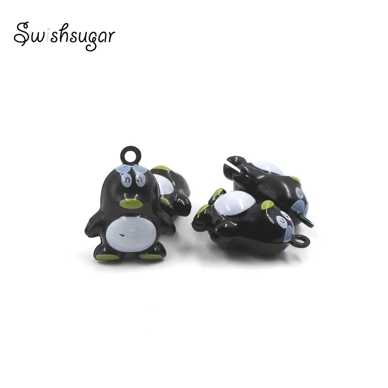 Metal Cartoon Animal Penguin Jingle Bell Charms For Pendant Keychain Necklace Bracelet Bag Hanging Jewelry Findings Accessories