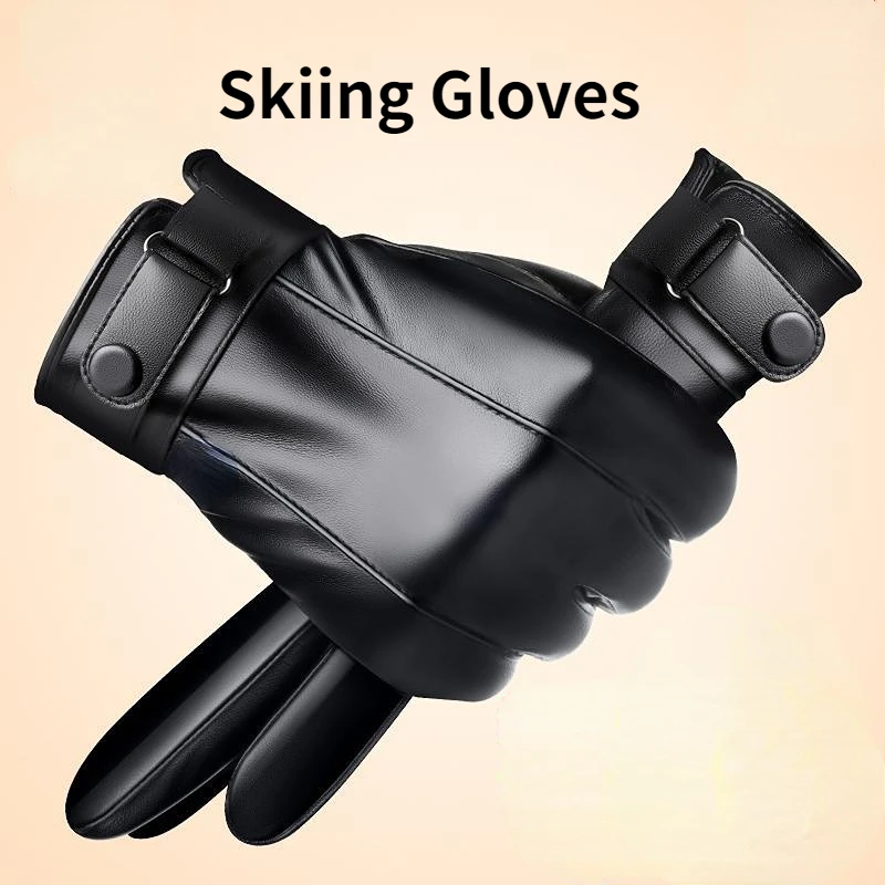 

Skiing Gloves Men Women Winter Ski Cycling Gloves 2022 Thickening Warm Biker Glove Man Motorcyclist Motorcycle Thermal Gloves
