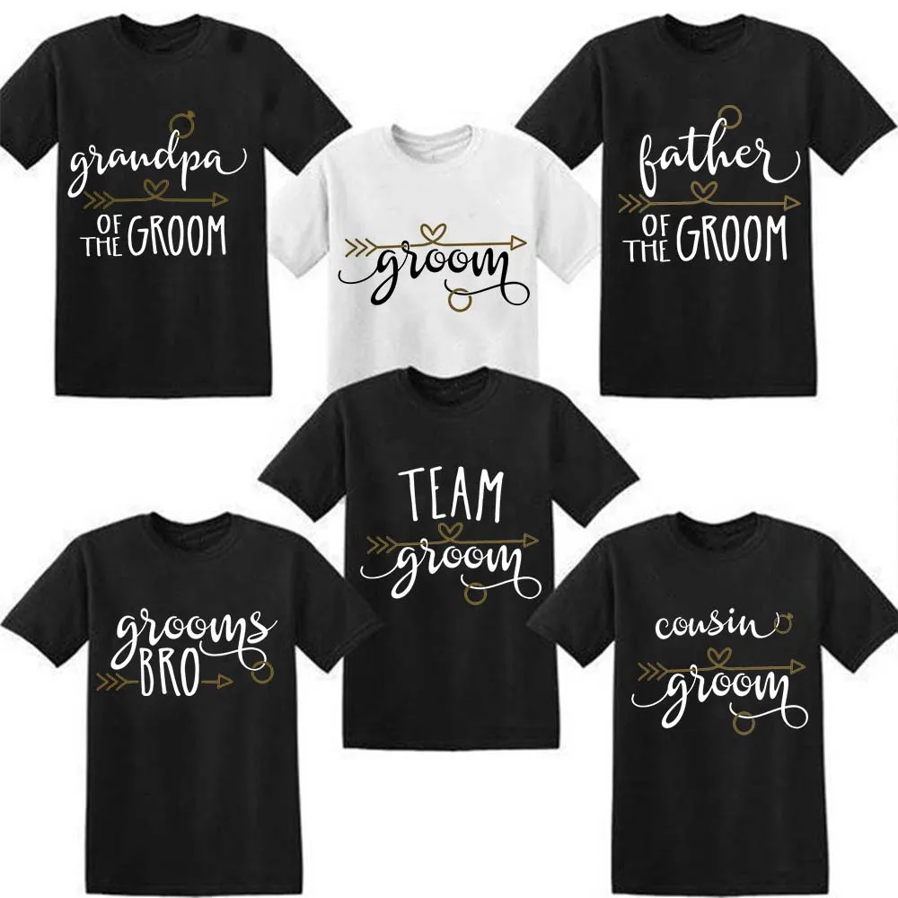 

Father Cousin of The Groom T Shirt Wedding Party Family Matching Clothes Bachelorette Tee Tops Wedding Team Groom Tshirt Gifts