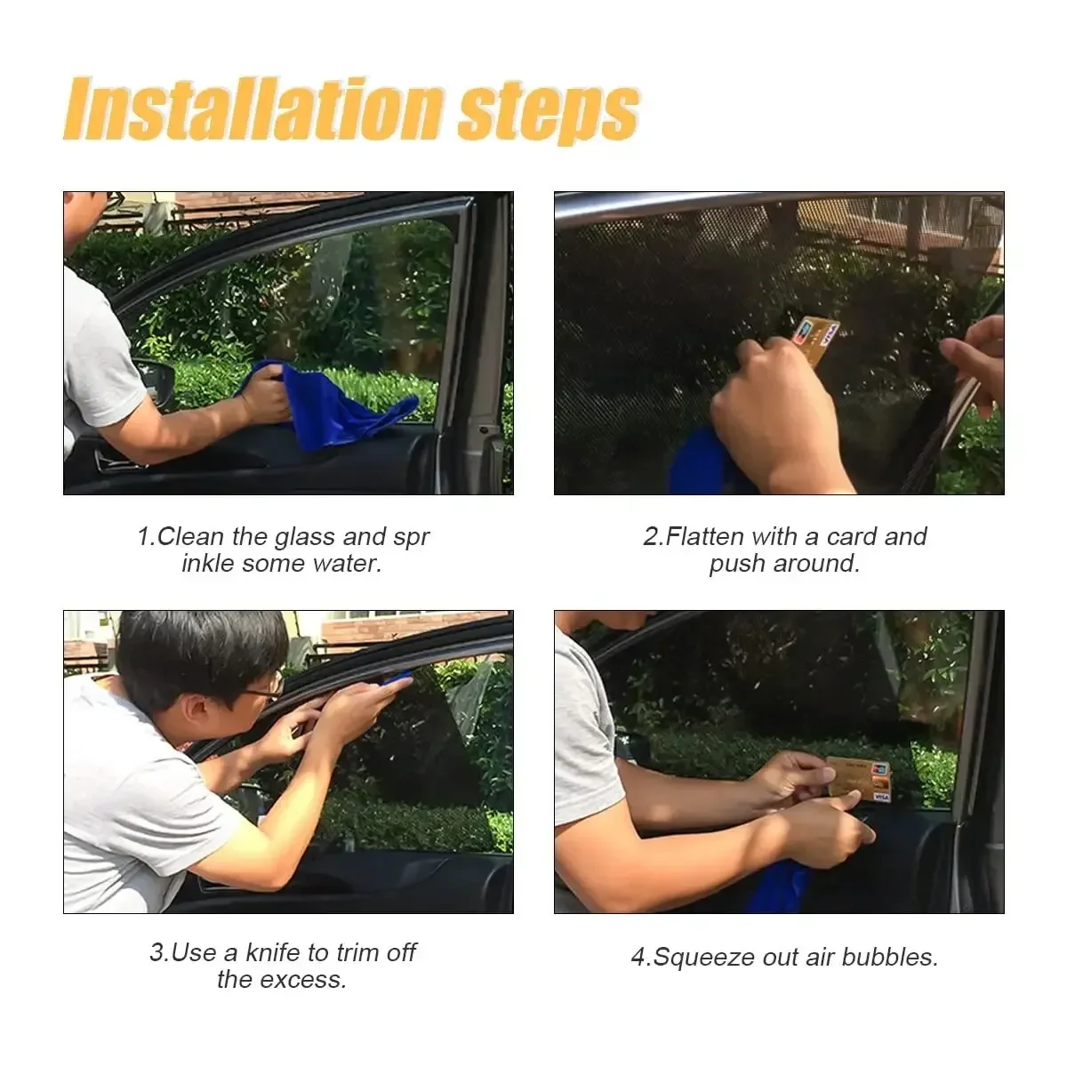 2 шт. прочные автомобильные наклейки для защиты от солнца