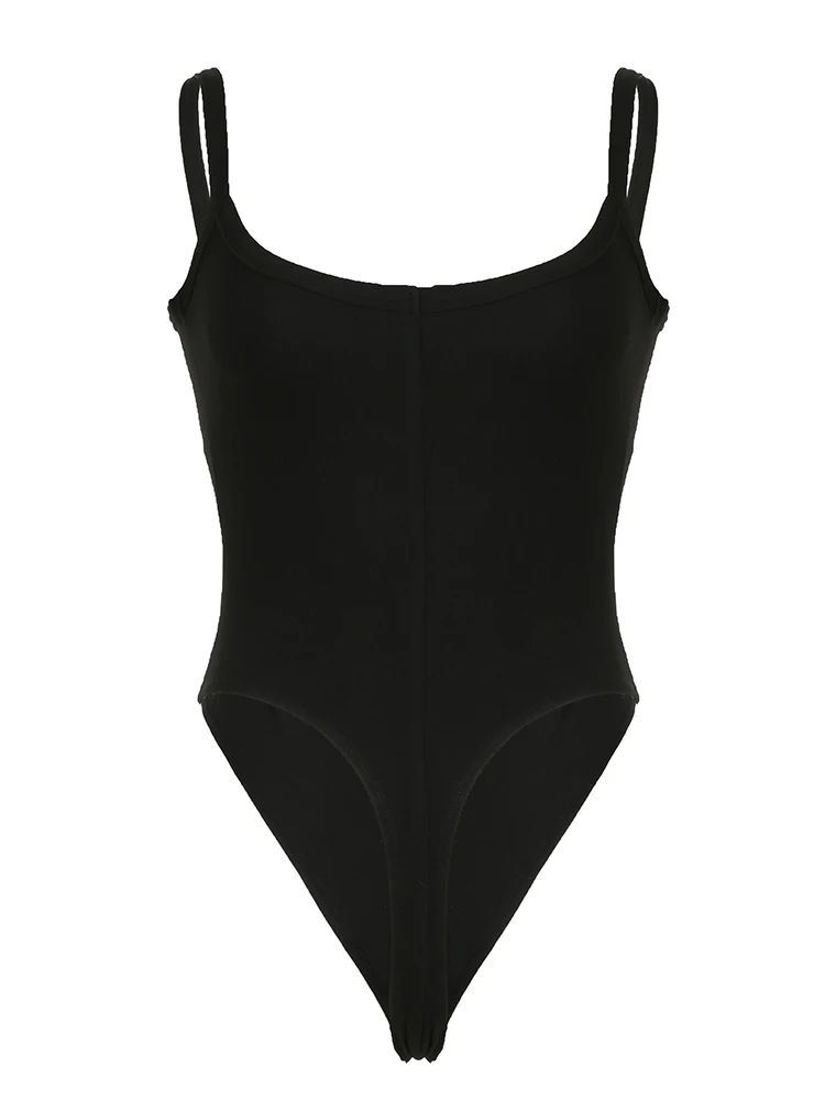 Боди женское однотонное без рукавов на тонких бретельках