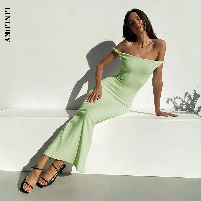 

Женское платье на бретелях с открытой спиной, летнее соблазнительное платье миди с юбкой для клувечерние НКИ, фестиваля, 2022