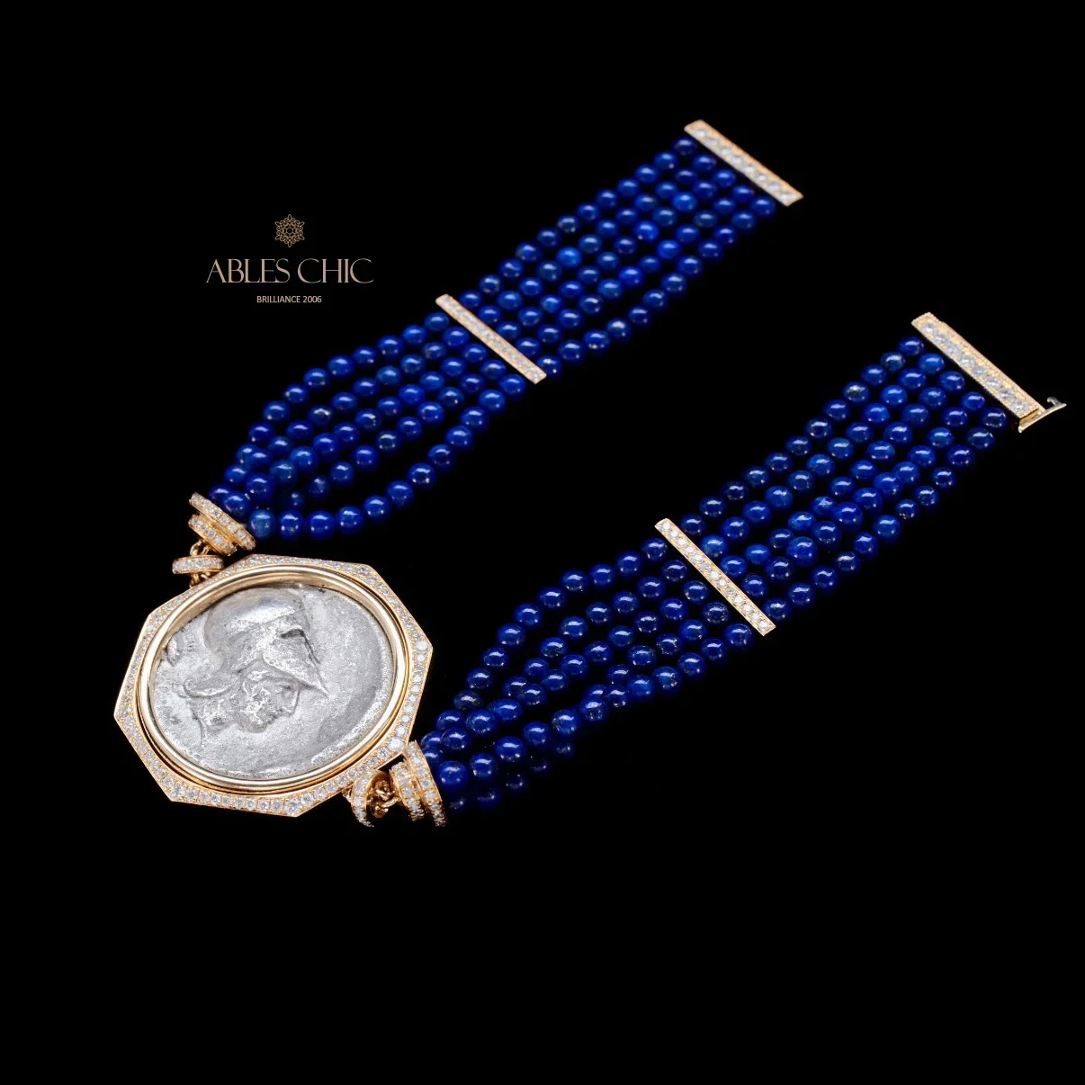 Аутентичный древний византийский бриллиантовый браслет из множества нитей с