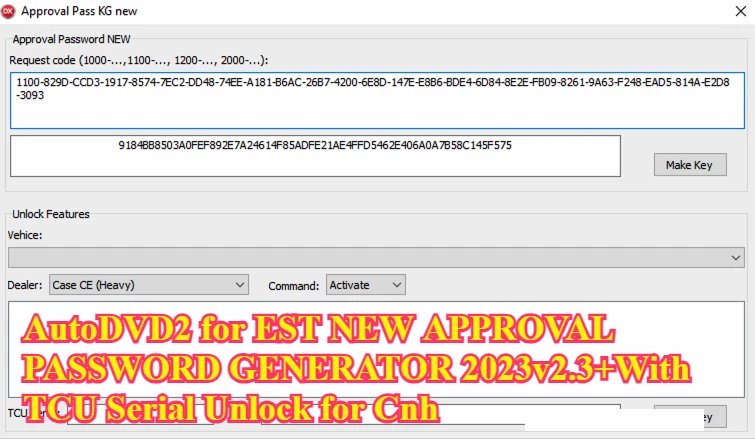 AutoDVD2 для EST НОВЫЙ ПОВЕРШЕННЫЙ ПАСВЕТОР 2023v2.3+С последовательной разблокировкой TCU для Cnh (art.: 3920d0f26af0c) - 3920d0f26af0c