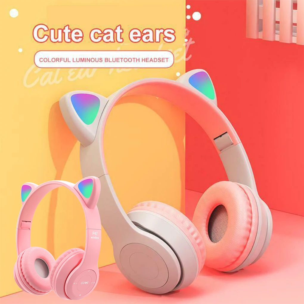 

Cordless Earphone Glow Headset Gaming Supplies Functional Exquisite Sweet Gift Glowing Headphone Long-lasting Wireless Earstud