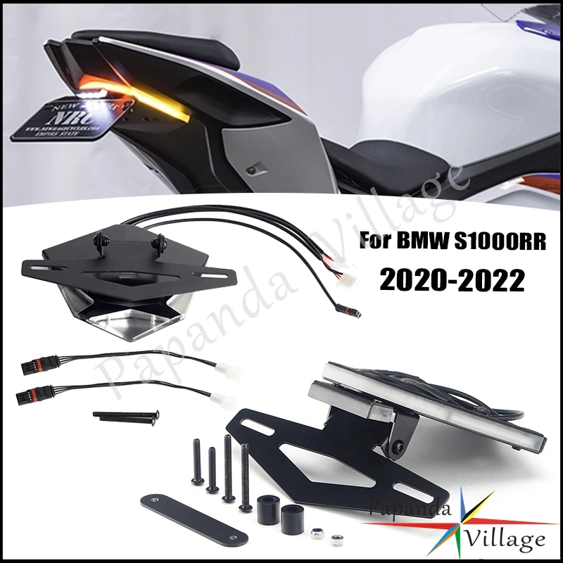 

LED Integrated Red Tail Brake/Amber Turn Signal / White License Plate Light Fender Eliminator Kit For BMW S1000RR 2020 2021 2022