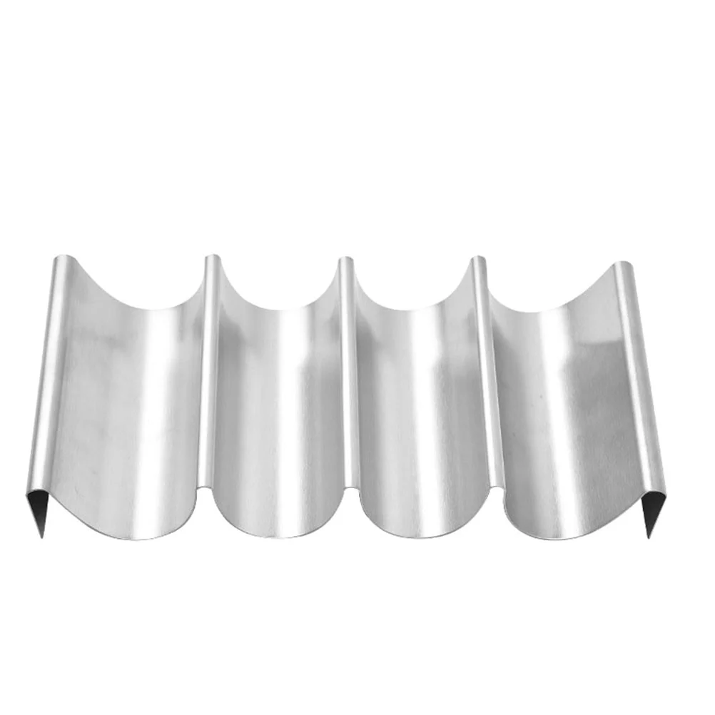 

Taco Holder Stand Stainless Steel Desktop Racks Mini Metal Plate Display Rolls Chicken Rack Shell Pancake Holderstray Soft Store