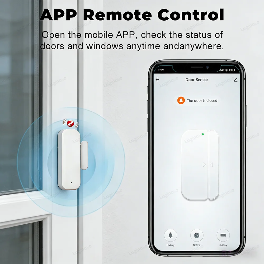 Фото Датчик открытия/закрытия двери/окна Zigbee с функцией обнаружения света/вибрации, совместимый с TUYA Smart Life, Z2M, Alexa, Google Home №5