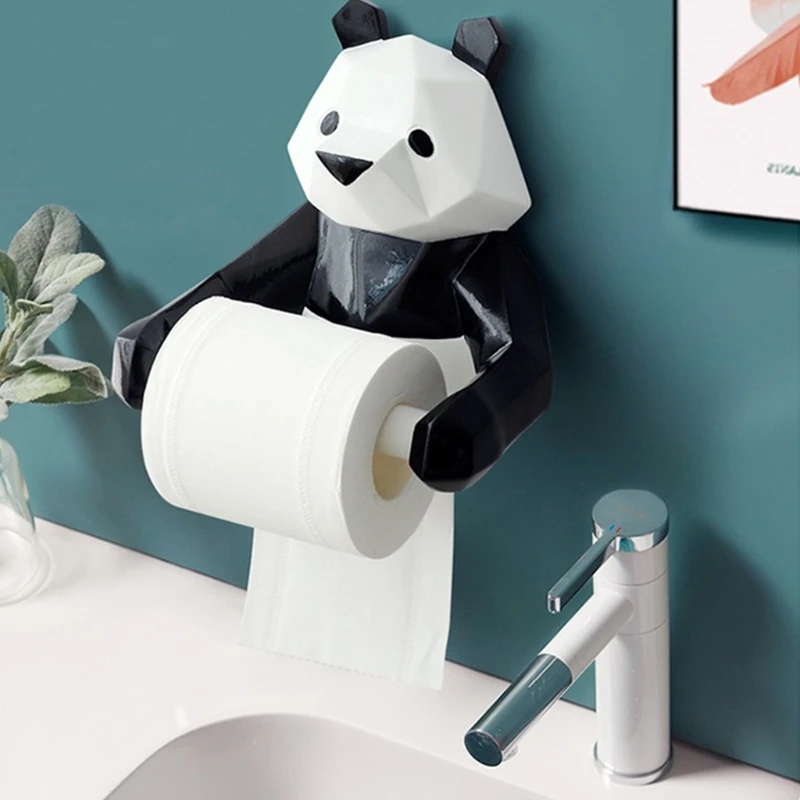 

Милая настенная вешалка Panda для салфеток, держатель для туалетной бумаги, вешалка для салфеток, органайзер для хранения рулонной бумаги в ва...