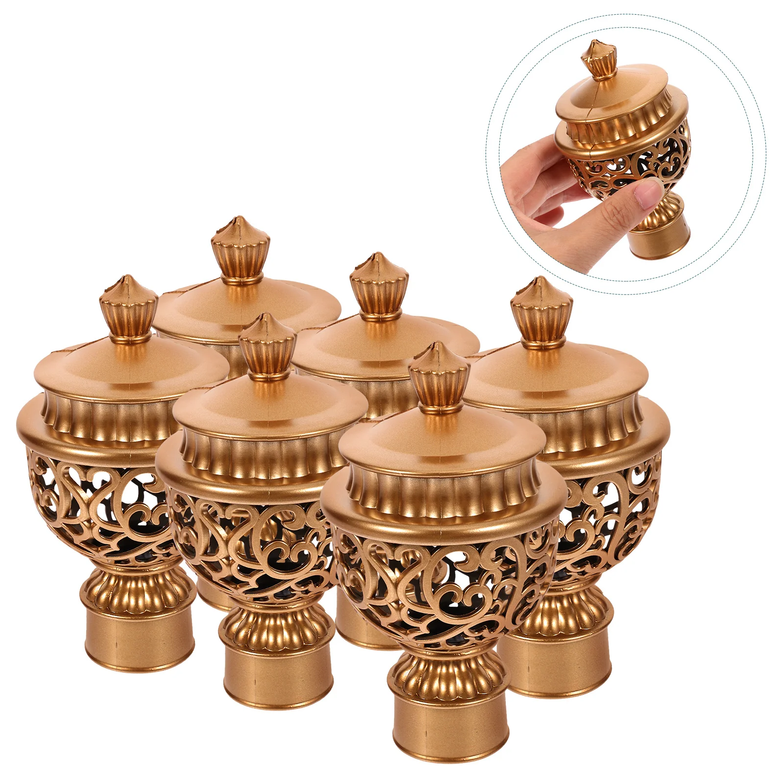 6 шт. карнизы для окон аксессуары старомодные драпировки затемняющие золотые