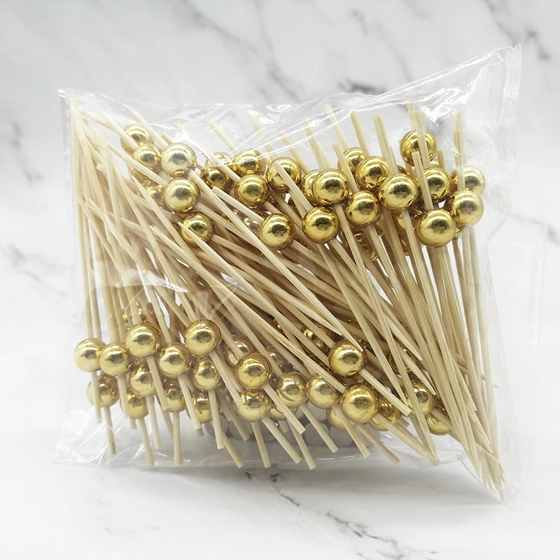 100PCS 9cm Коктейльные Палочки Бамбук Декоративные Зубочистки Фруктовые Закуски