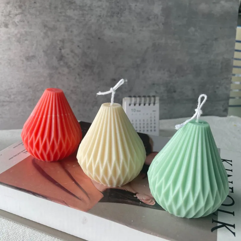 

Geometric Pear Shaped Silicone Gypsum Molds Line Shaped Silicone Mold For Candles Fan Shaped Diffuser Stone Soap Making Supplies