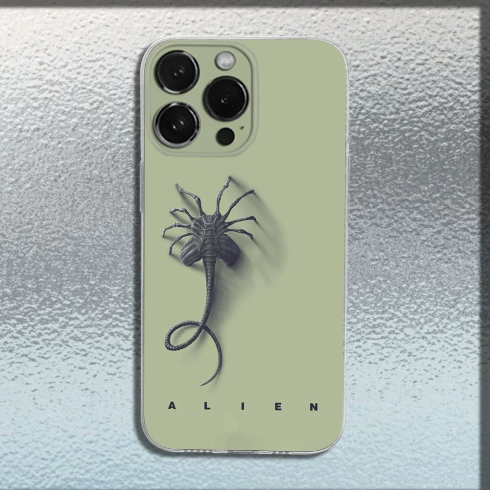 Чехол для телефона Funny A-Alien Xenomorph iPhone 16 15 14 13 12 11 Plus Pro Max XR XS X SE мини-прозрачный