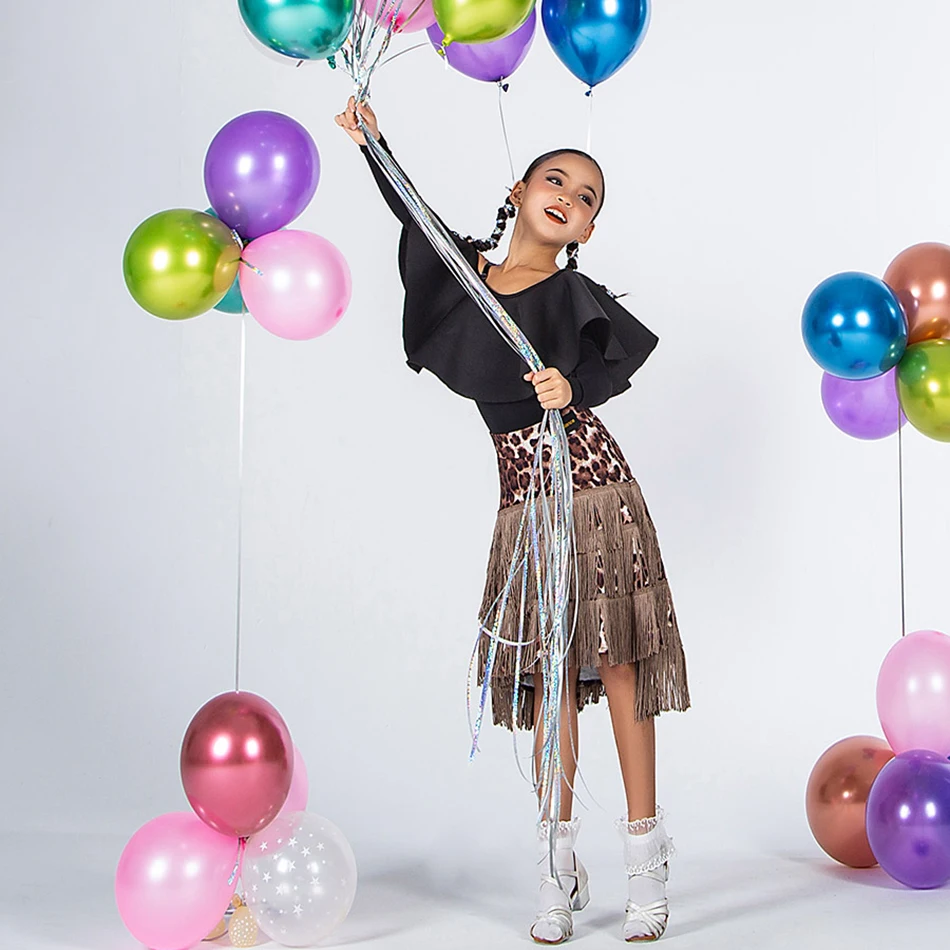 Детские юбки для латиноамериканских танцев девочек Осень-зима детские костюмы с
