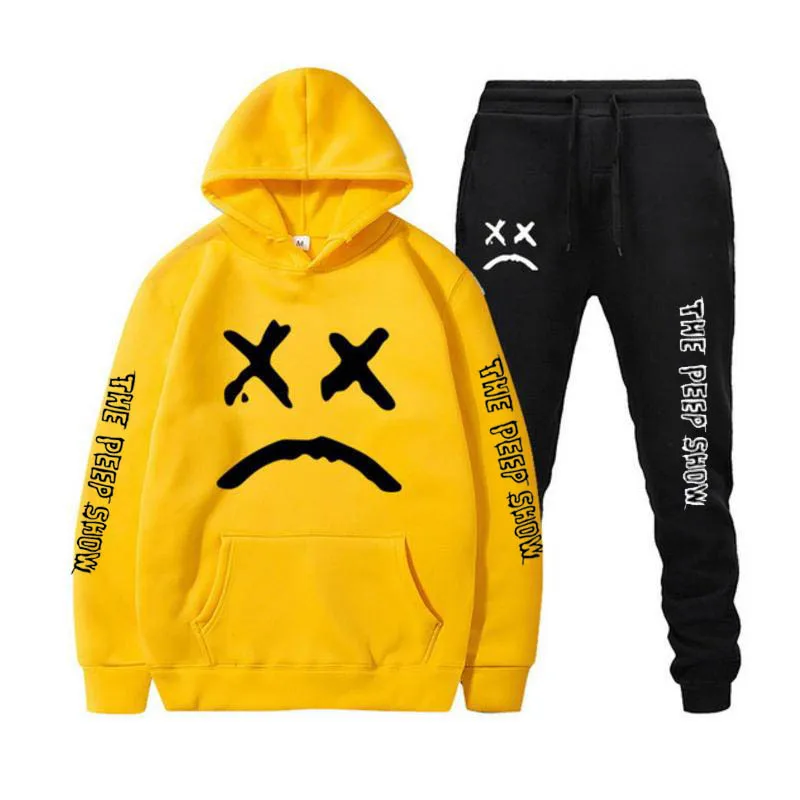 Rip Lil Peep Hoodie Sweatshirt Sets Mannen/Vrouwen Winter Warm Fleece Hoodies Sweatshirts+Joggingbroek Suits Hip Hop Trui hooded