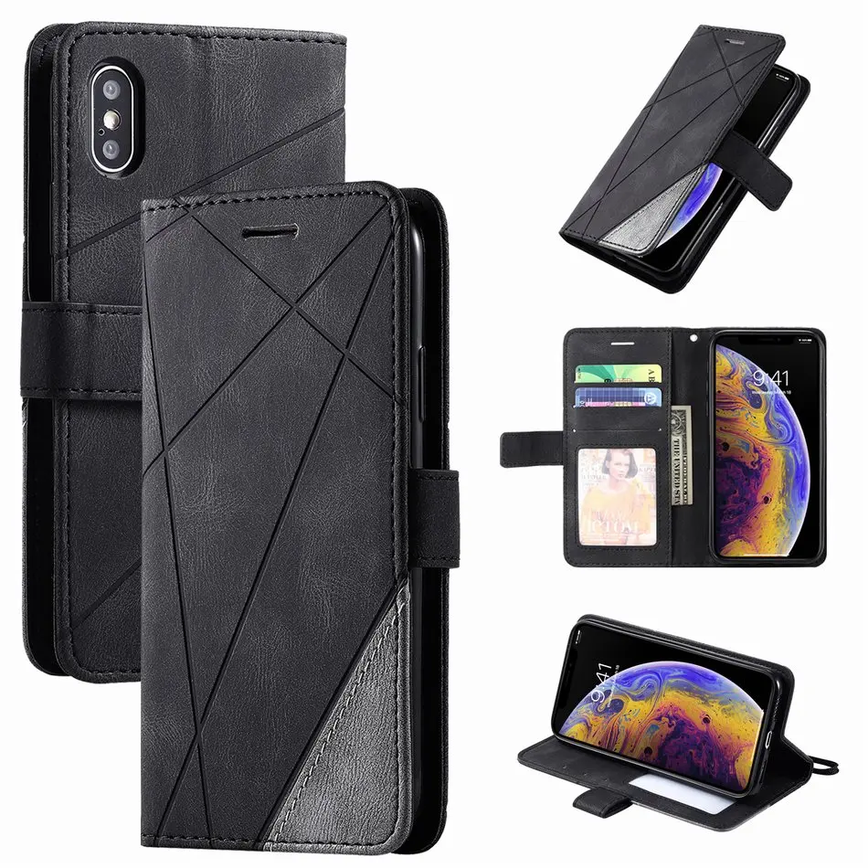 

Stand Business Phone Holster For Case Samsung Galaxy A42 A51 A71 S7 Edge S8 S9 S10 Plus S20 Fe Note 20 Ultra Stripe Wallet MKG
