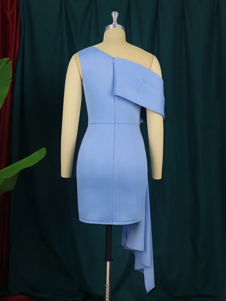 EOENKKY Plus Size New Summer Dress Party Dress with Diagonal Collar Sleeveless Irregular Shape Wholesale Dropshiping Customize