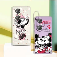 disney mickey minnie mouse art phone case for huawei p50 p40 p30 p20 pro lite e y9s y9a y9 y6 y70 nova 5t 9 5g liquid rope cover