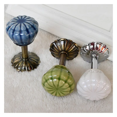 

Pumpkin Decorative Hooks Silver Ceramic Wall Hooks White Green Coat Hangers Rustic Hook Curtain Tie Backs Hook