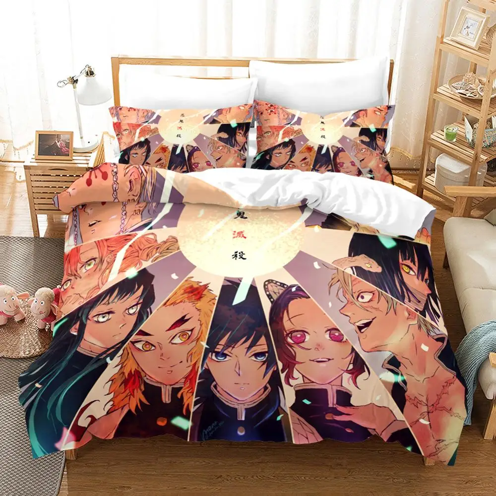 

Japan Anima Printed Bedding Set Cartoon Duvet Cover for Adults Children Queen King Size Bed Set with Pillowcases Home Textiles