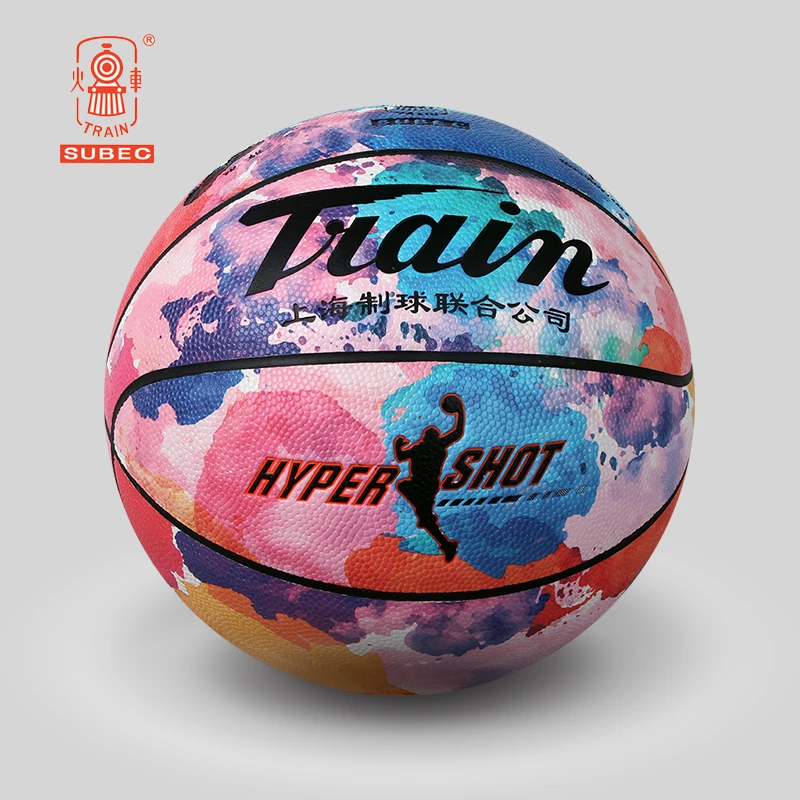 TRAIN Color Basketball PU Youth And Children Training Match Special Anti-Skid Wear Basketball Ball Size 5/6/7