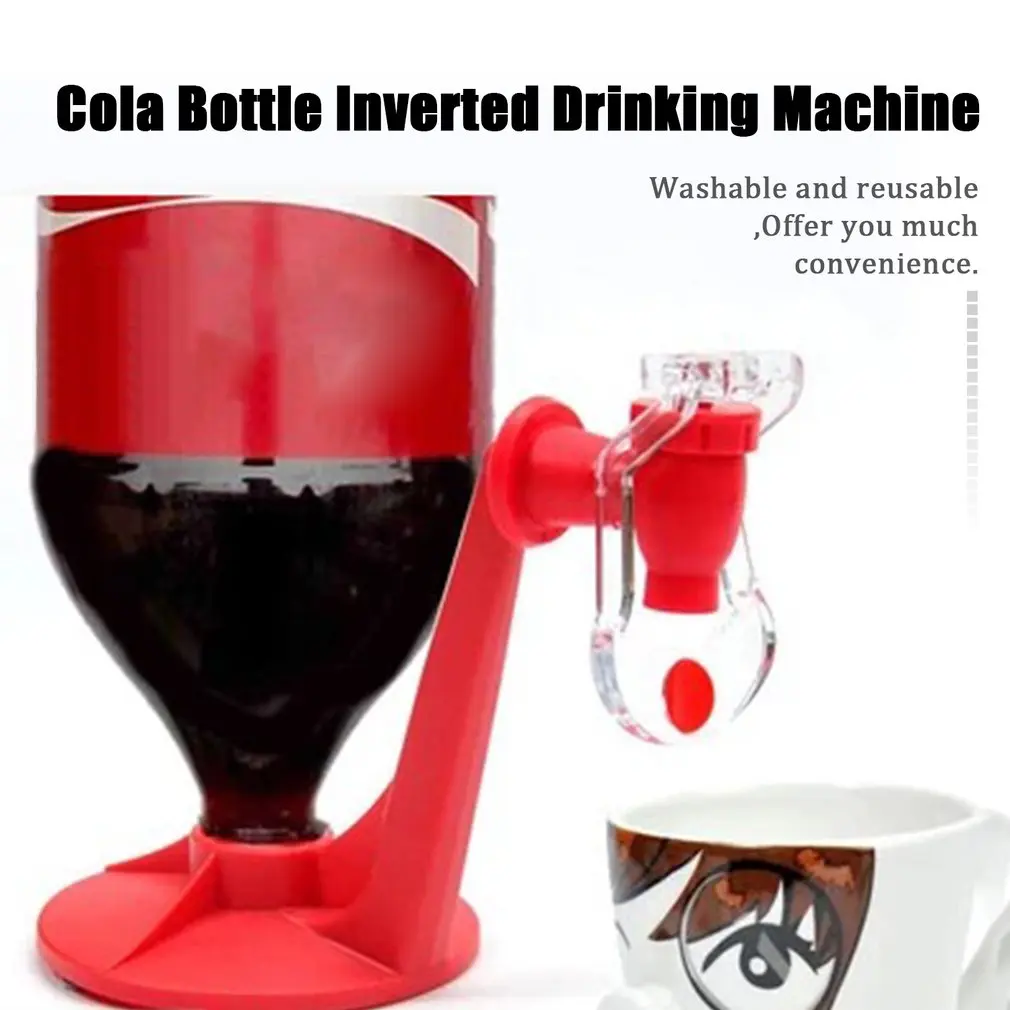 

Novelty Saver Soda Beverage Dispenser Bottle Coke Upside Down Drinking Water Pumps Dispense Machine Switch for Party Home Bar