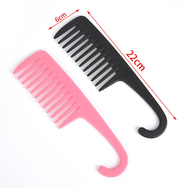 

1Pc Large Wide Tooth Combs Of Hook Handle Detangling Reduce Hair Loss Comb Pro Hairdress Salon Dyeing Styling Brush Tools