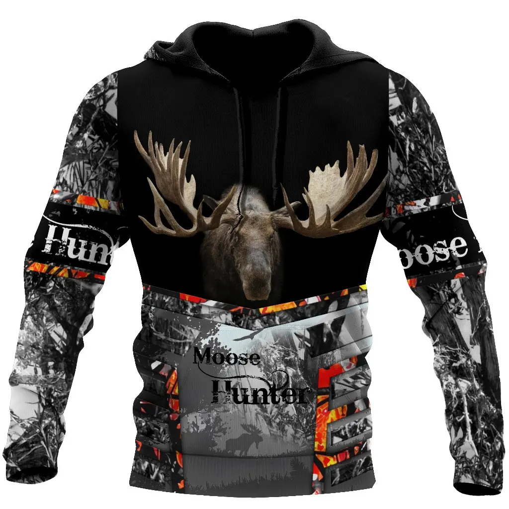 

New Maple Leaf Camouflage 3D Hoodie Men's Women's Outdoor Deer Pattern Camping Hunting Unisex Hooded Jacket Top/zipper 30