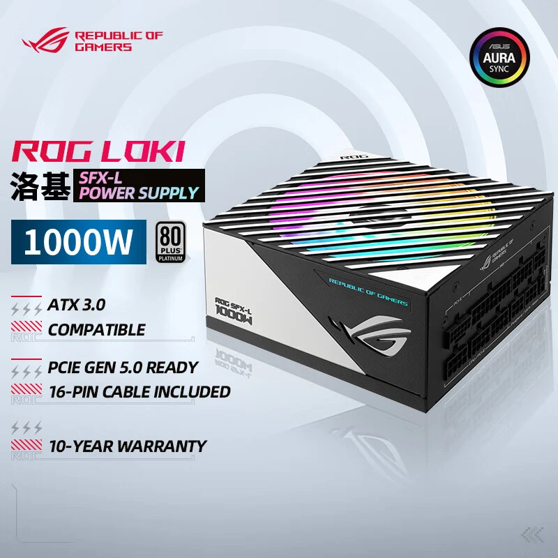 

New Asus ROG LOKI SFX-L 1000W Desktop power supply Platinum PSU Small Form Factor Fully Modular 0dB Fan Button 80+ Platinum