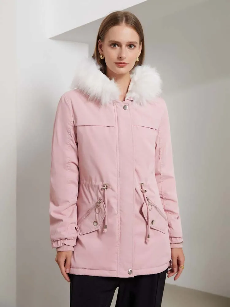 2022 New Winter Women Oversized Parkas Coat Fashion Solid Thick Warm Hooded Cotton Padded Overcoat Casual Loose Outwear Jackets