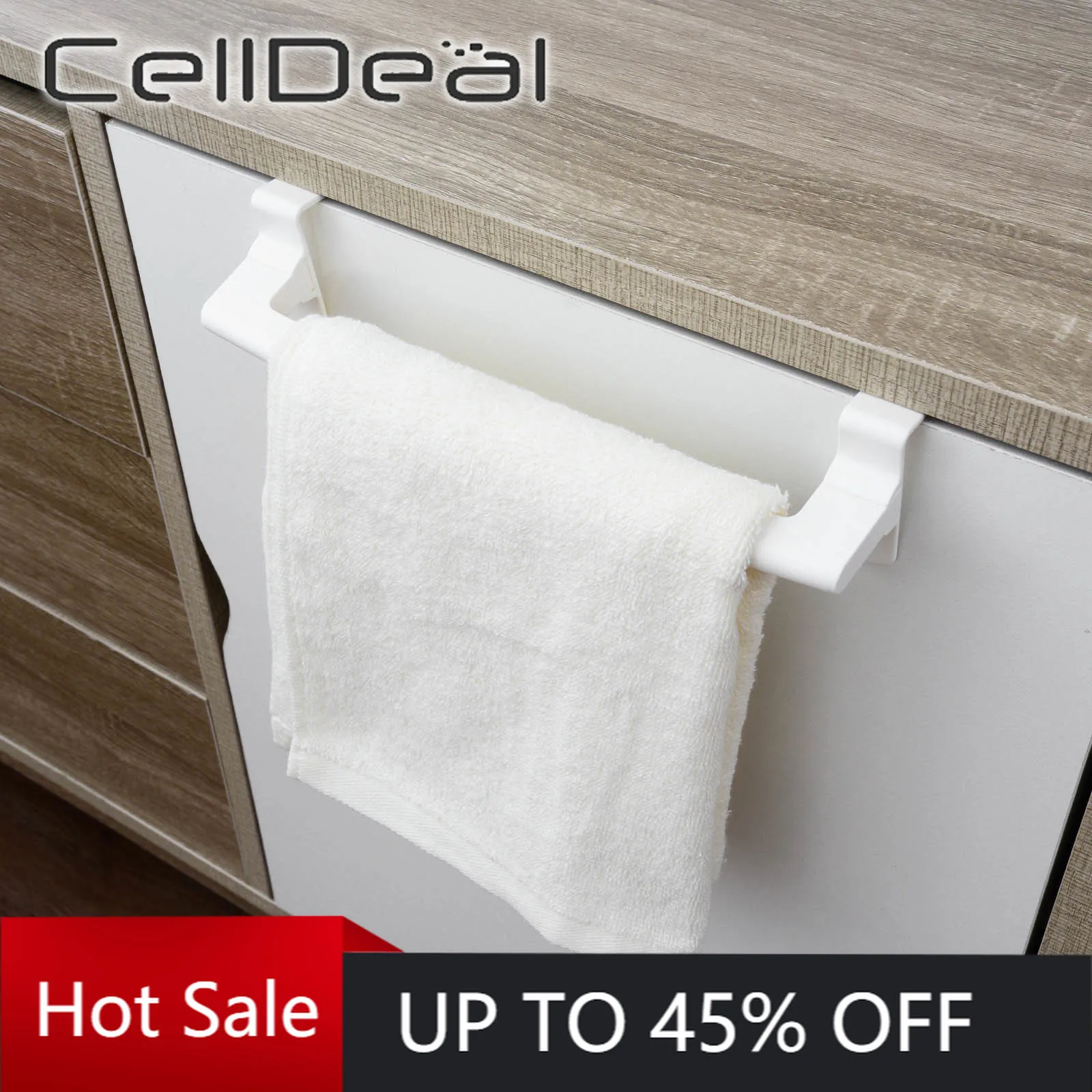 

Over Door Towel Rack Bar Hanging Holder Rail Organizer Bathroom Kitchen Cabinet Cupboard Hanger Shelf Convenient Sponge Holder