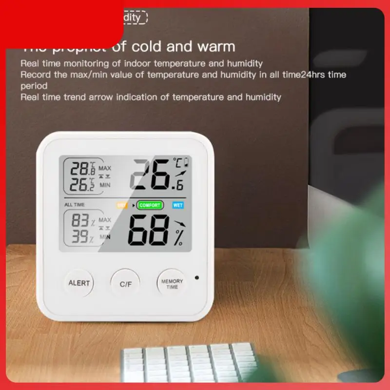 

CoRui Mini Temperature & Humidity Gauge Max Indoor Thermometer Hygrometer Humidity Meter Monitor With Dual Sensors Bor Bed Room