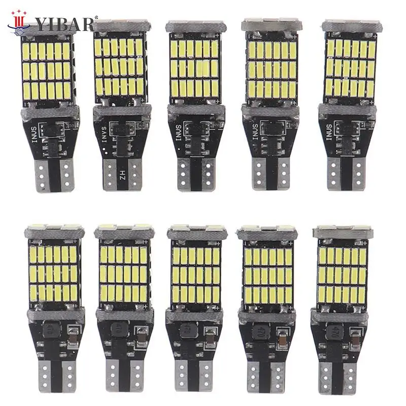 

10Pcs White 45 SMD 4014 T15 W16W LED Car Reverse Back Light Bulb 6000K