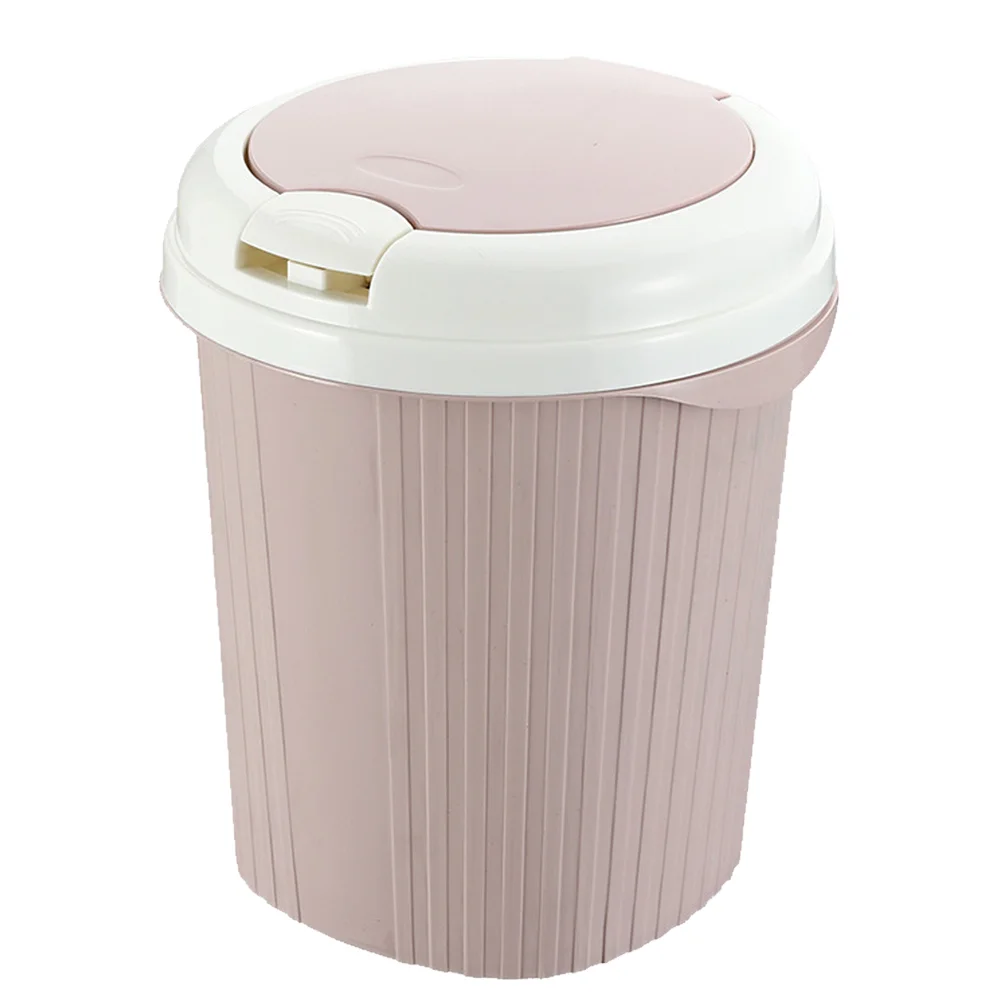 

Wastepaper Basket Push Type Plastic Garbage Container for Kitchen Living Room