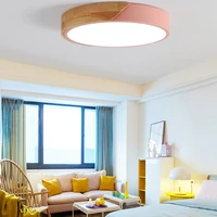 modern lamp led ceiling light remote control round lamp wooden home living room fixture bedroom kitchen surface mount panel