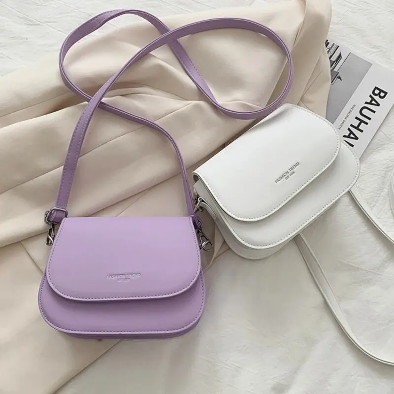 Женская Однотонная Сумка Через Плечо В Стиле Ретро Со Складной Крышкой