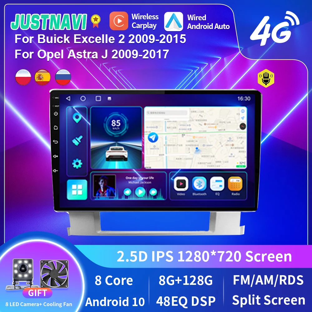 

Автомобильный радиоприемник JUSTNAVI Android 10 для Buick Excelle 2 2009-2015 для Opel Astra J 2009-2017 мультимедийный плеер навигация GPS Carplay