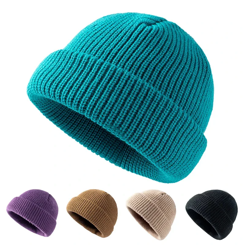 

Зимняя мягкая теплая хлопковая кашемировая вязаная шапка унисекс, высококачественные вязаные простые шапки