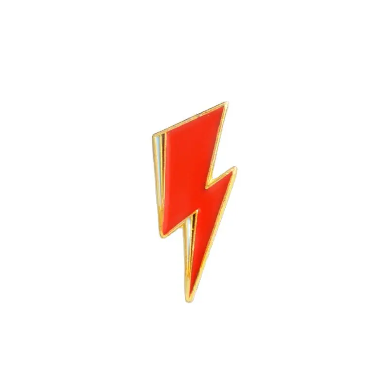 

Red Lightning Soft Enamel Brooches GLAM ROCK Aladdin Sane Pins for Clothes Shirt Bag Hat Badge Cartoon Jewelry Gift for Friends