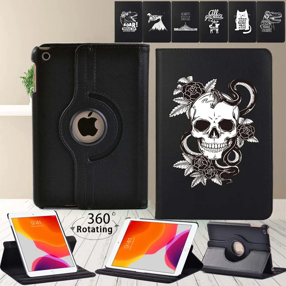 

Smart Wake Tablet Case for Apple Ipad Mini 4 5/ipad 2 3 4/IPad (5th/6th/7th/8th Gen) 360 Rotating Cover Case with White Picture