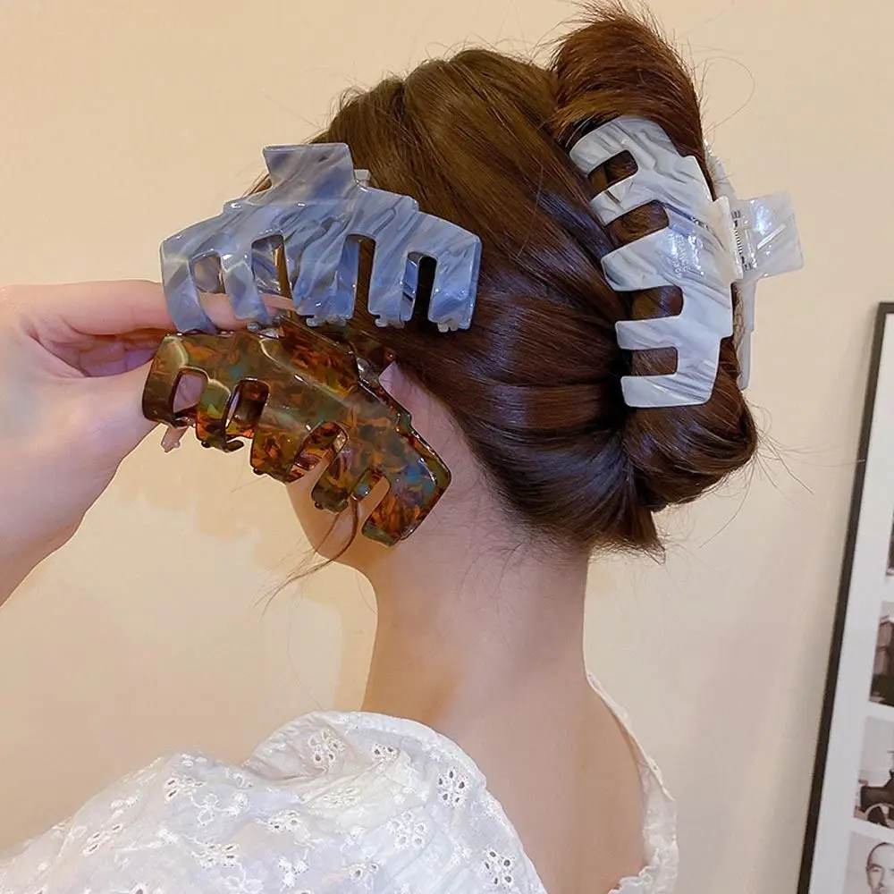 

Ponytail Holder Vintage Party Headwear Gifts For Girls Acetate Hair Claws Korean Shark Clip Letter Women Hair Clips