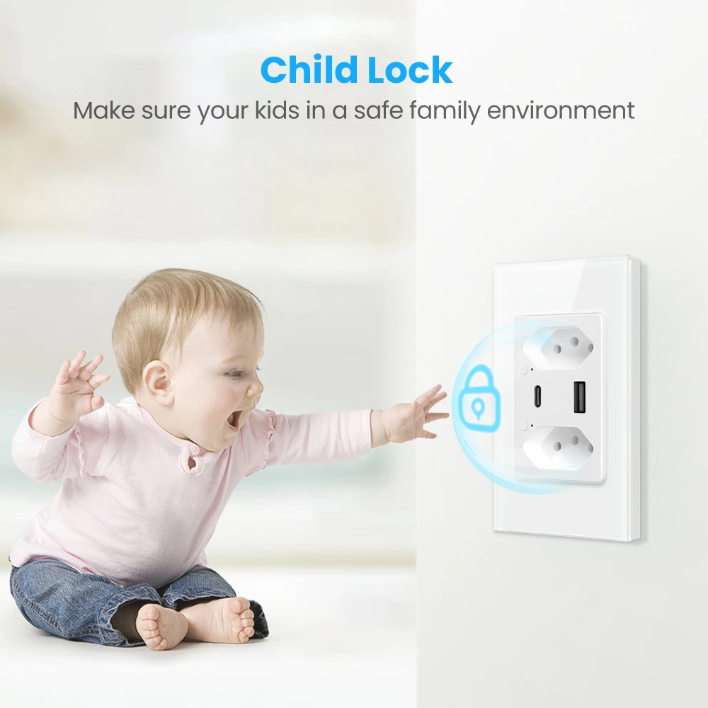 

Настенная розетка с USB-портом типа C и поддержкой Wi-Fi